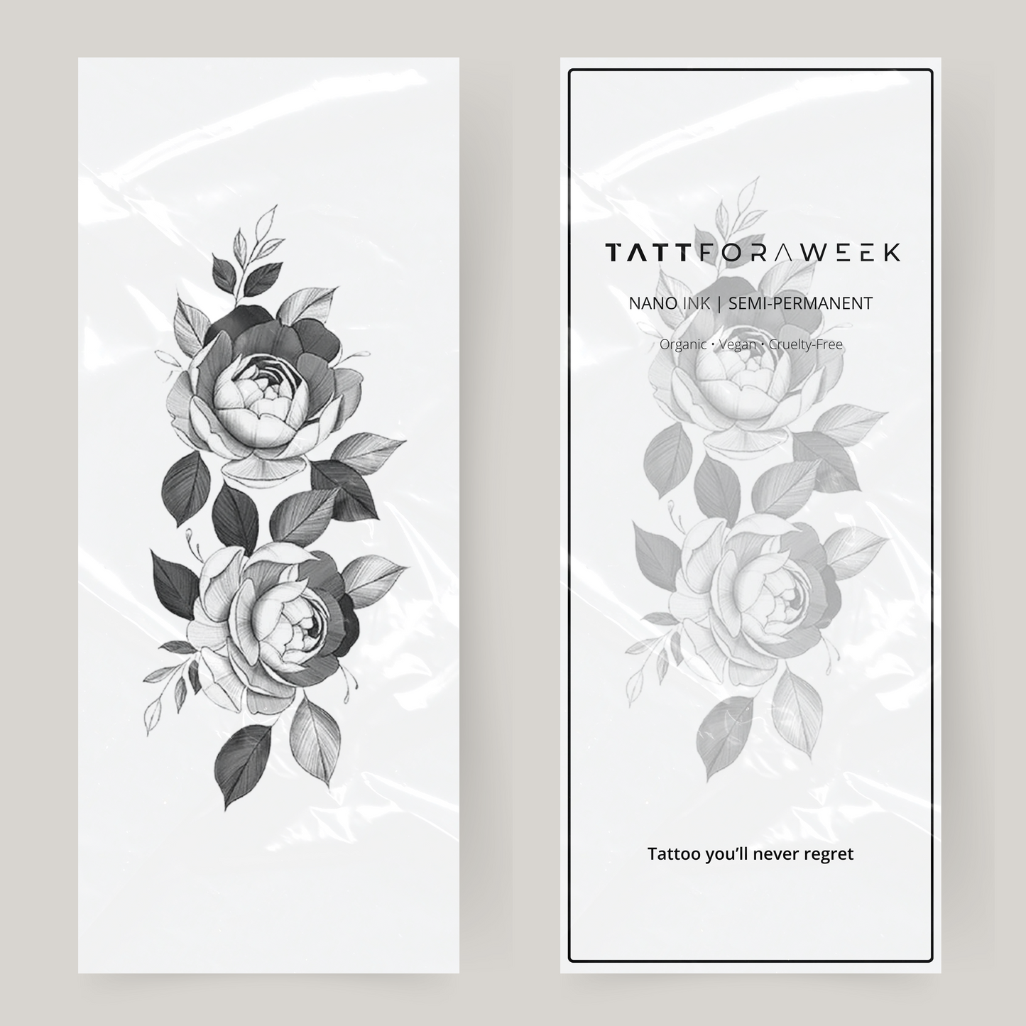 Grote nep tattoo bloeiende rozen