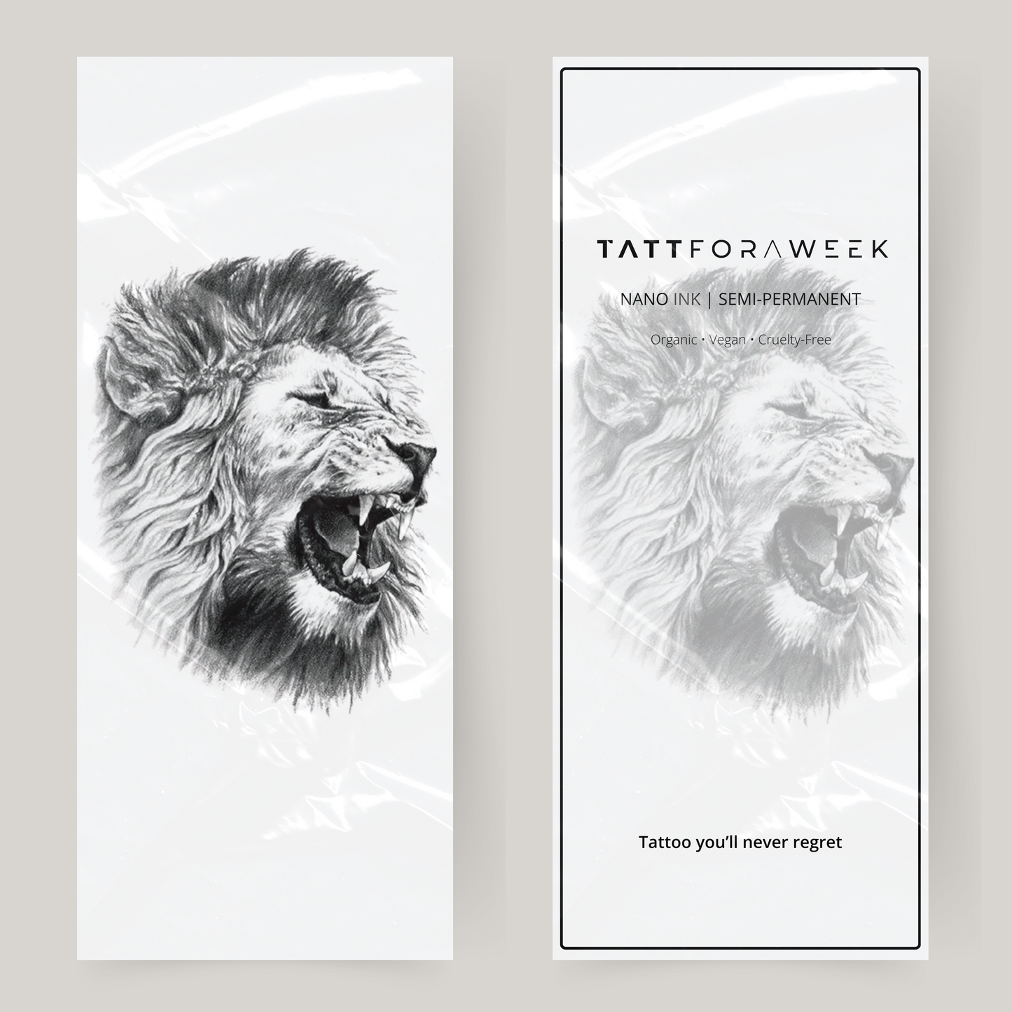 Grote nep tattoo brullende leeuw