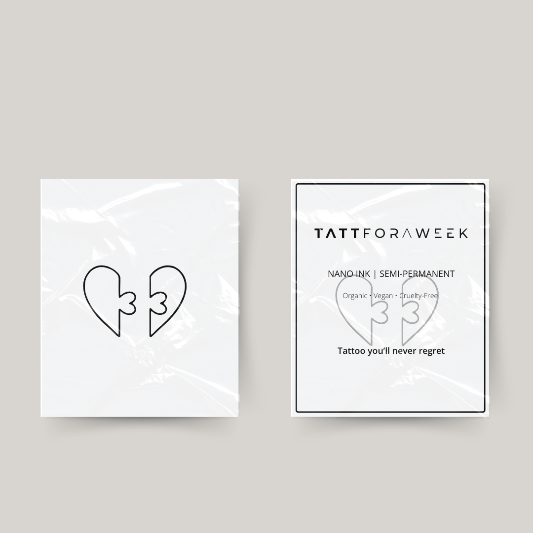 Tijdelijke matching tattoo puzzle hart