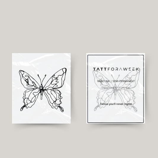 Tijdelijke tattoo vlinder lijnen