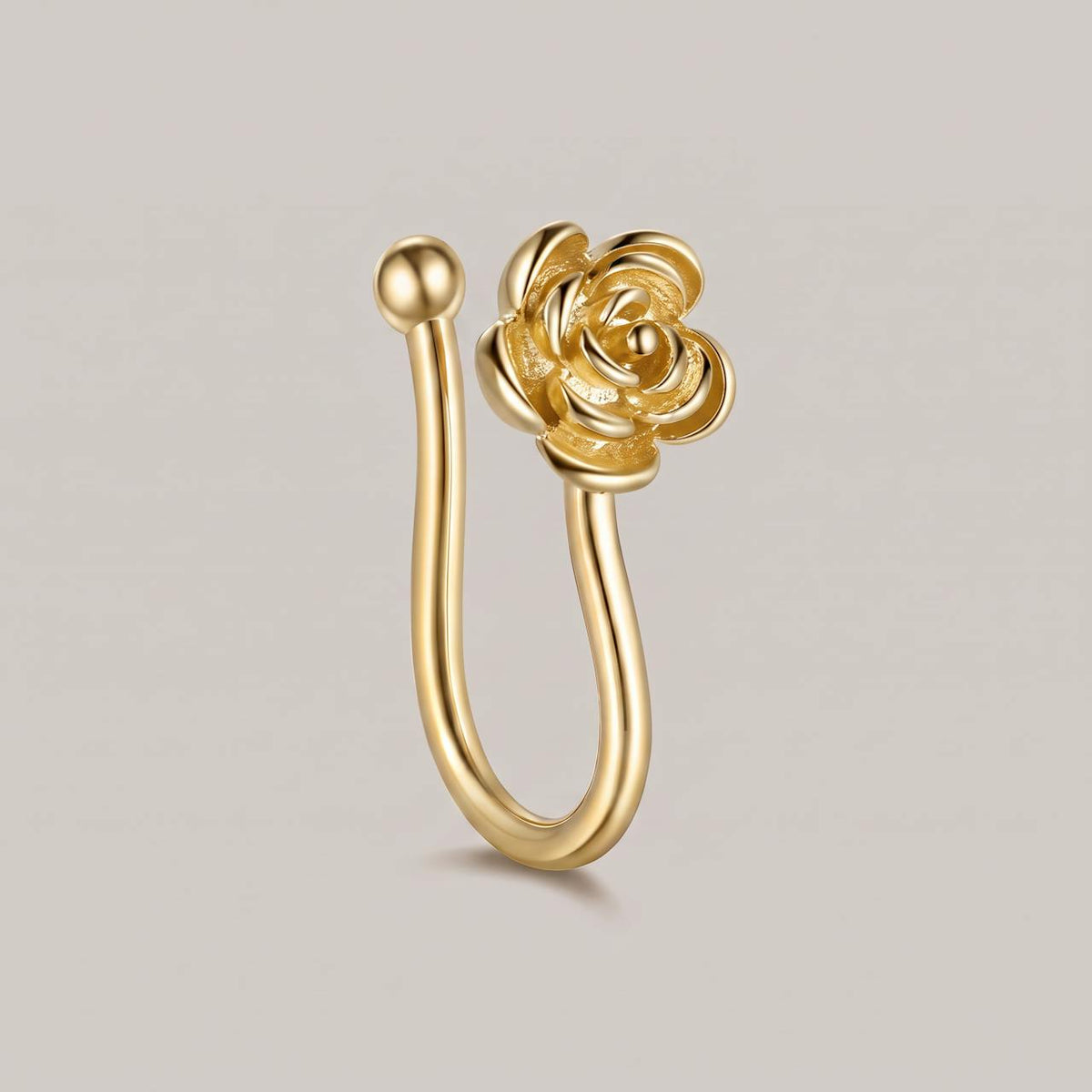 Nep neuspiercing clip roosje goud