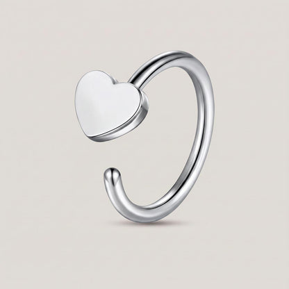 Nep neusring hartje zilver