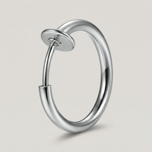 Nep piercing ring glad zilver