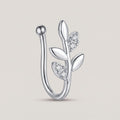 Nep neuspiercing clip blaadjes zilver