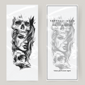 Grote nep tattoo vrouw & doodskoppen