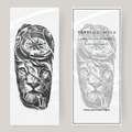 Nep tattoo sleeve leeuw en klok