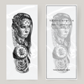 Nep tattoo sleeve vrouw & klok
